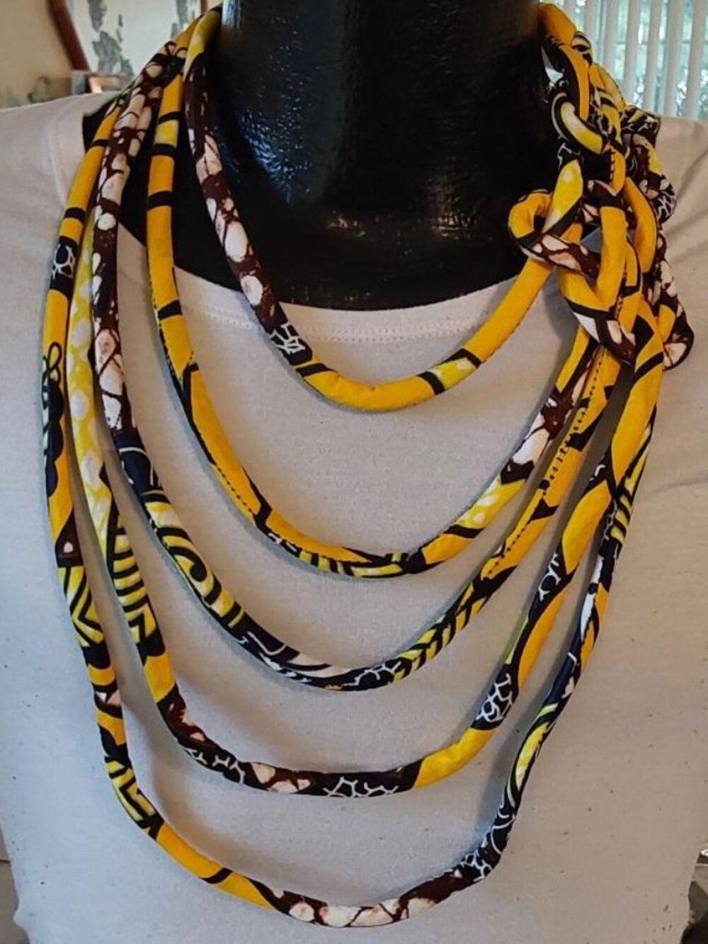 Jennifer & Company African Print Fabric Necklace